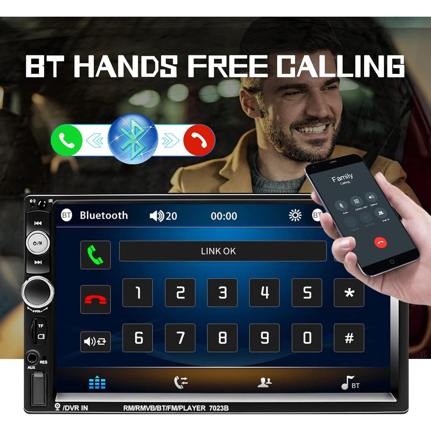 Estéreo de Coche Liehuzhekeji 2 Din 7" Bluetooth con Cámara