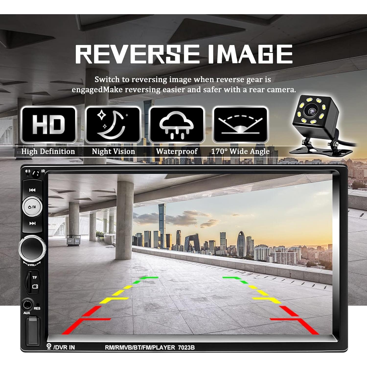 Estéreo de Coche Liehuzhekeji 2 Din 7" Bluetooth con Cámara