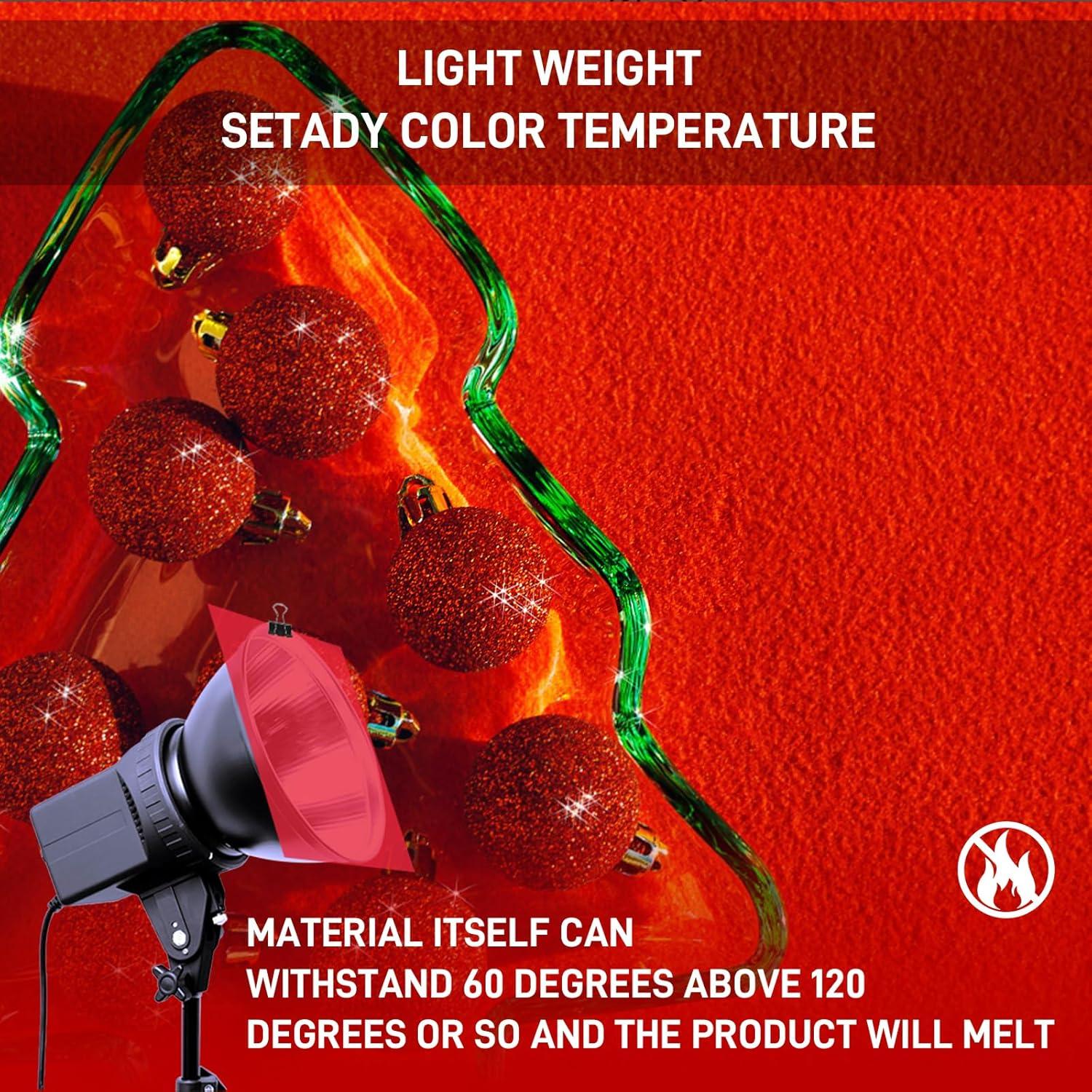 Filtros de Luz de Gel Winsang WS-2 20x20cm 8 Piezas Rojas