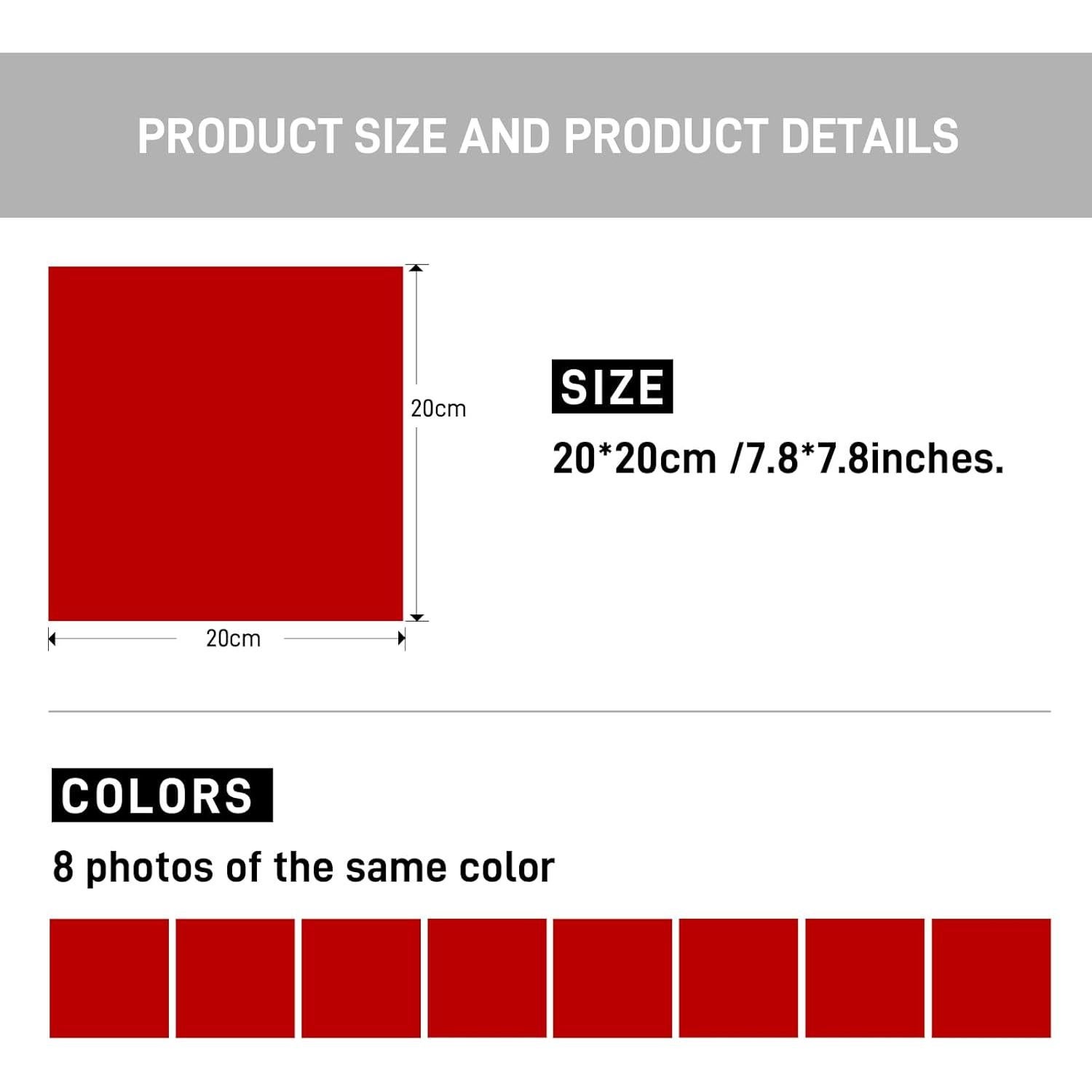 Filtros de Luz de Gel Winsang WS-2 20x20cm 8 Piezas Rojas