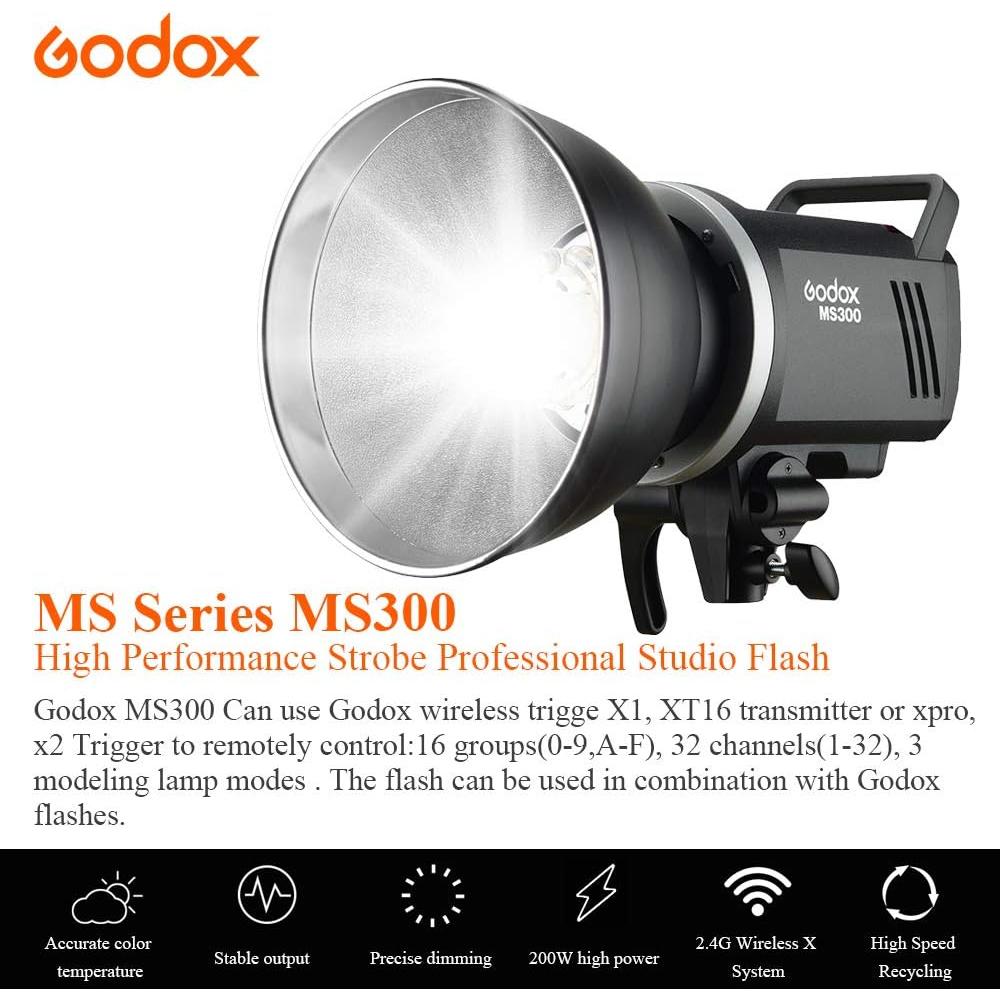 GODOX MS300 Monolight Flash Estudio 300WS 150W Lámpara