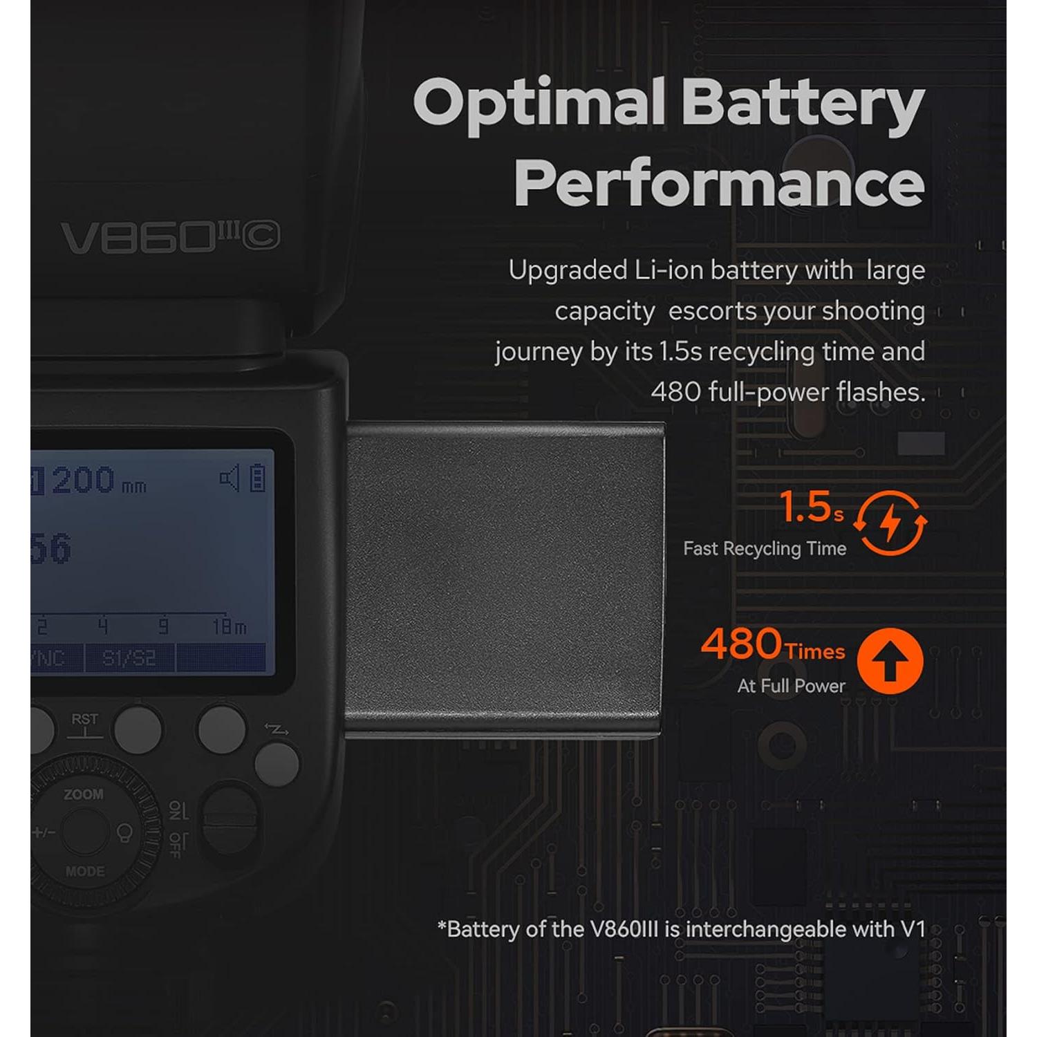 Flash Godox V860III-S para Cámara Sony, E-TTL II, 2600mAh