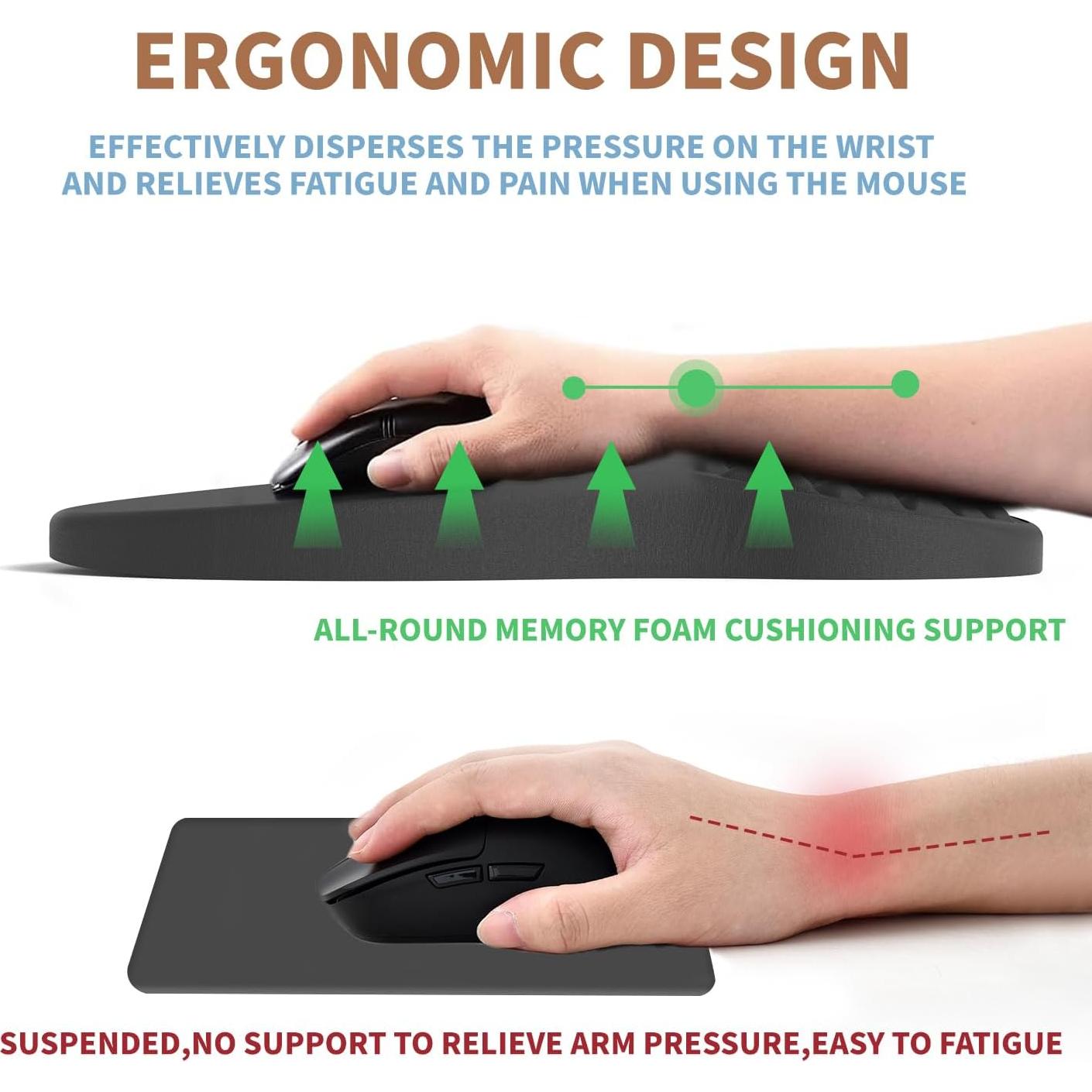 Alfombrilla de Ratón Ergonómica PYEDCA con Soporte para Muñeca