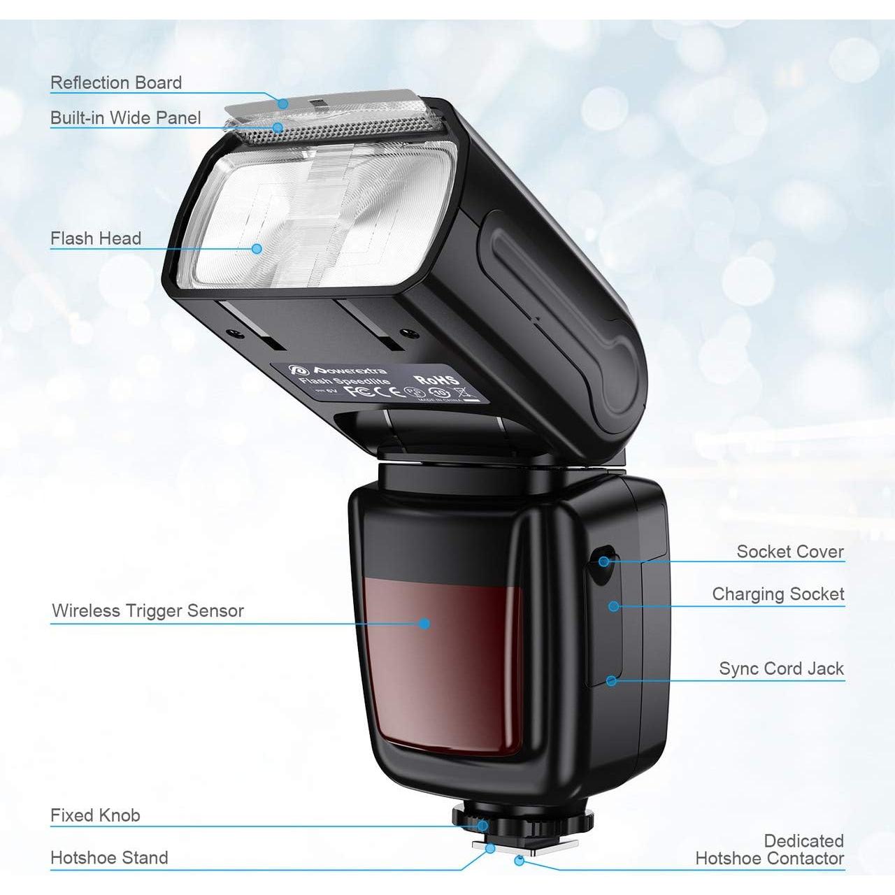 Flash Speedlite Powerextra FK310G Inalámbrico 2.4G para DSLR