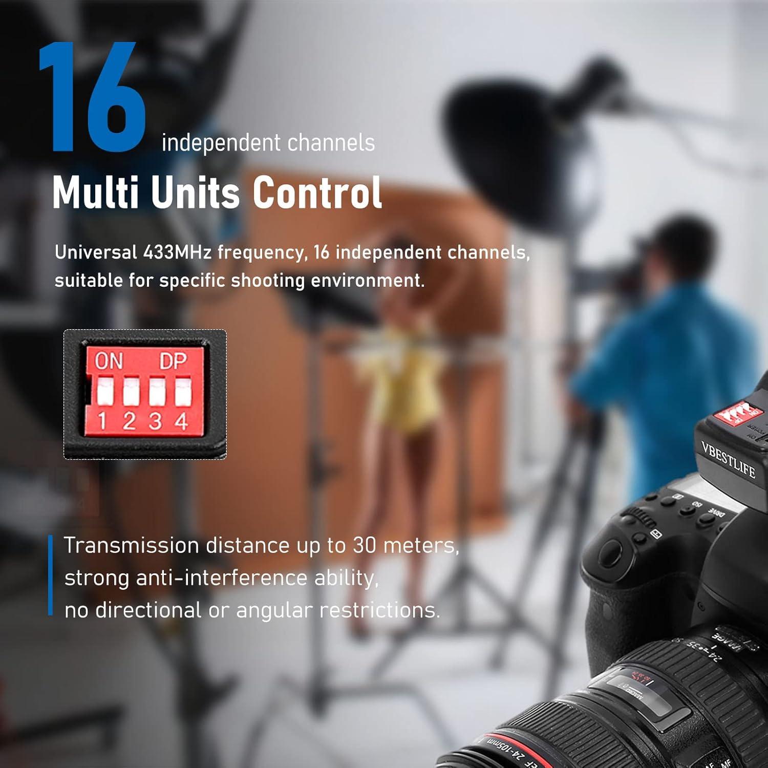 Juego de Flash Sanpyl 16 Canales 433MHz para Nikon y Canon