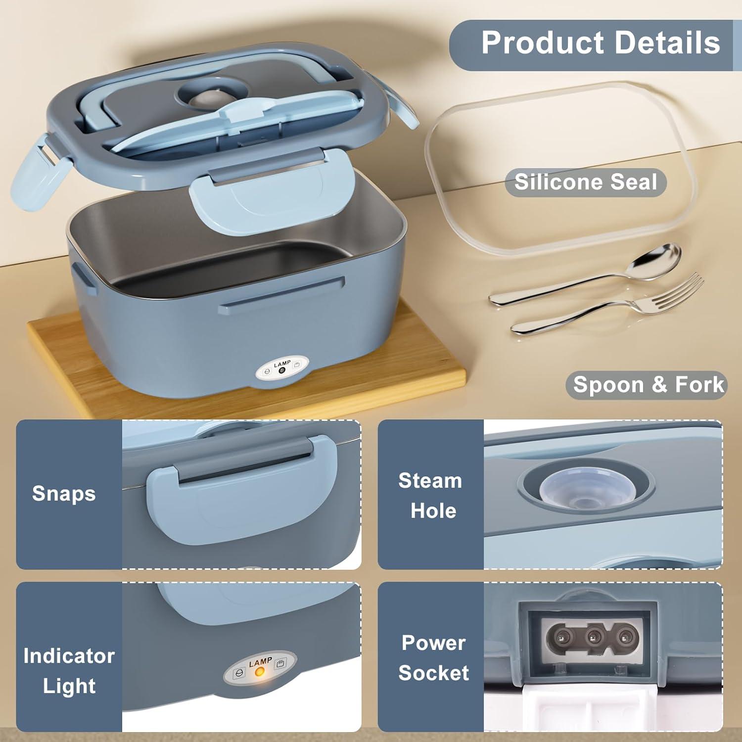 Caja de Almuerzo Eléctrica Akhia 1.5L 80W 12V/24V/110V Azul