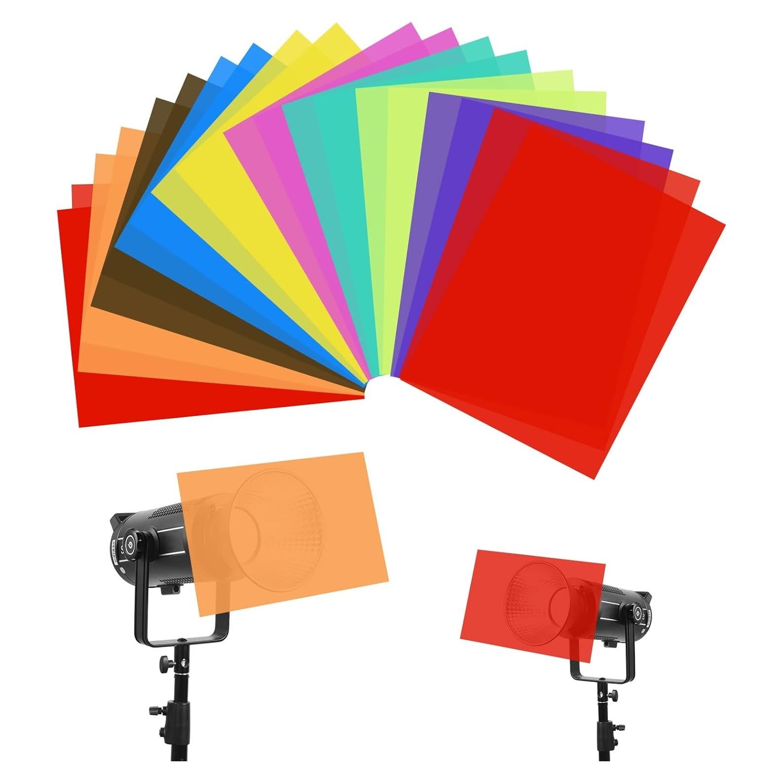 UTEBIT Paquete de 20 Filtros de Gel Color 29.7x21cm para Fotografía
