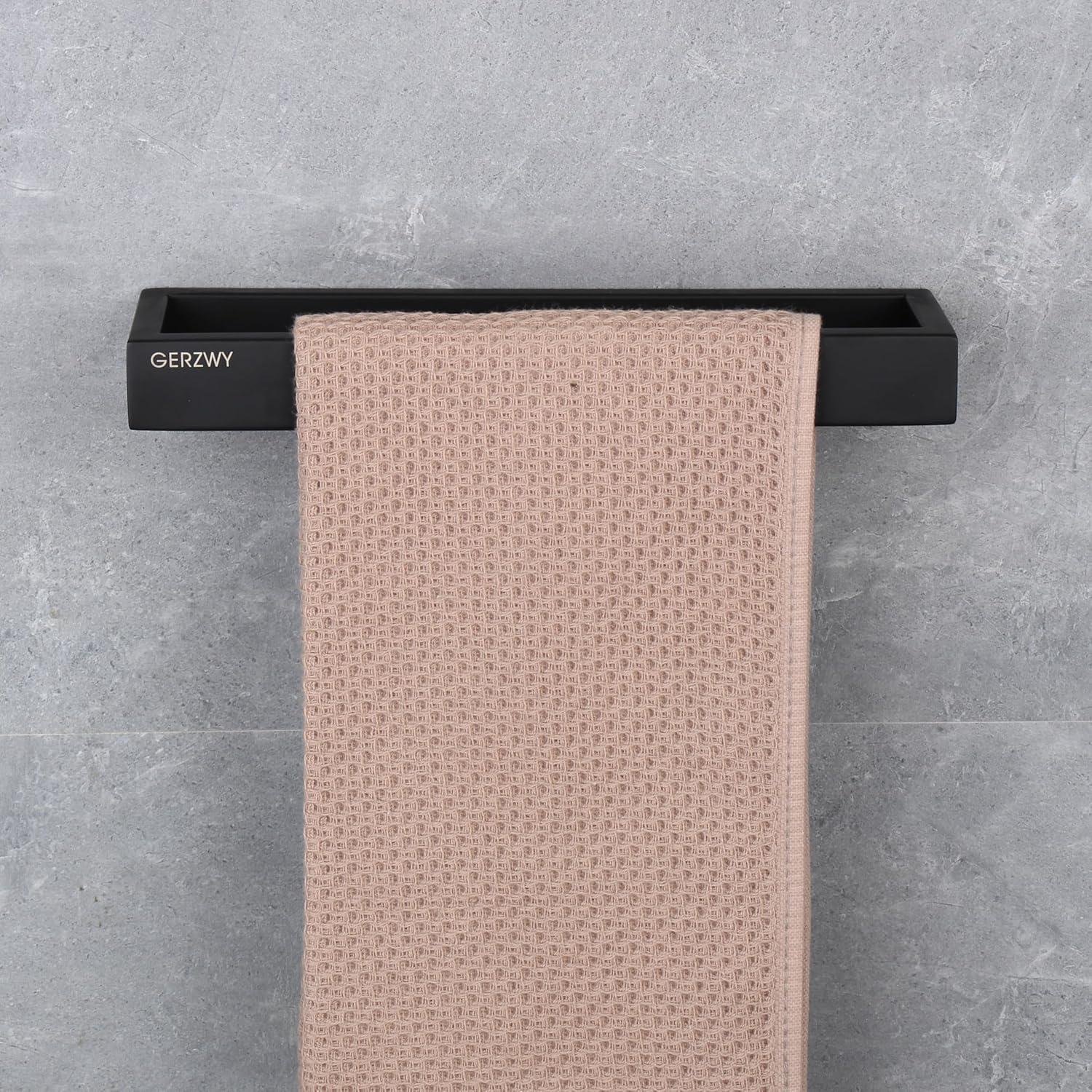 Soporte de Toalla GERZWY Acero Inoxidable Negro Moderno