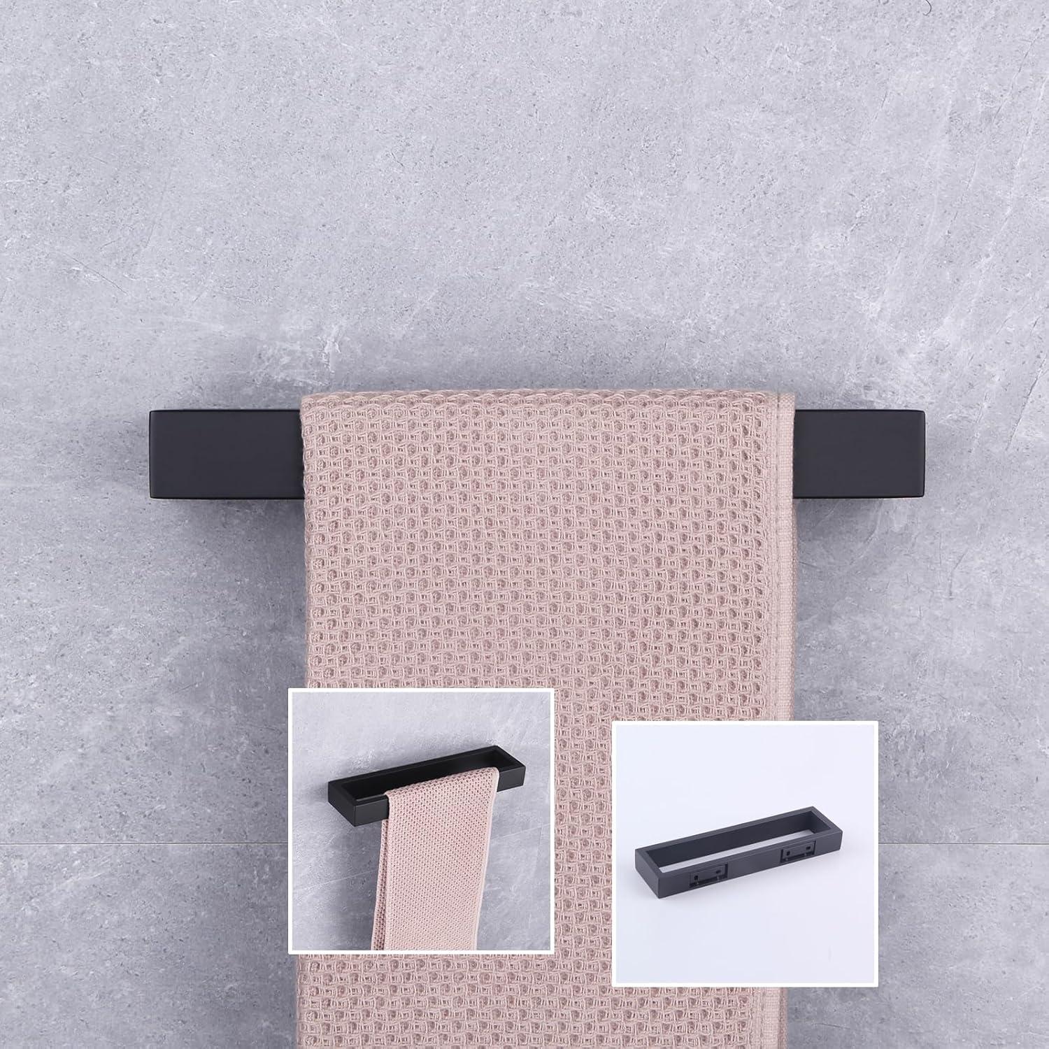 Soporte de Toalla GERZWY Acero Inoxidable Negro Moderno