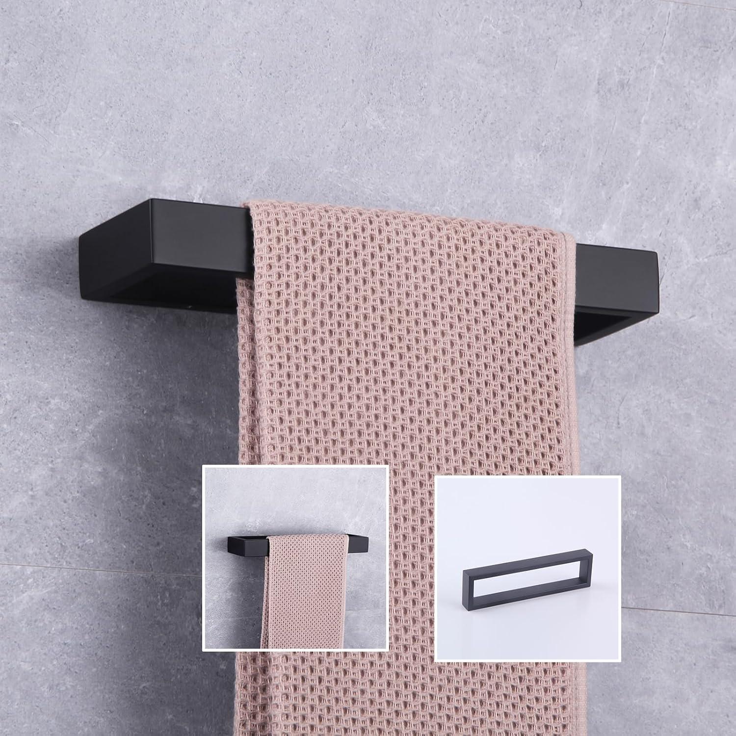 Soporte de Toalla GERZWY Acero Inoxidable Negro Moderno