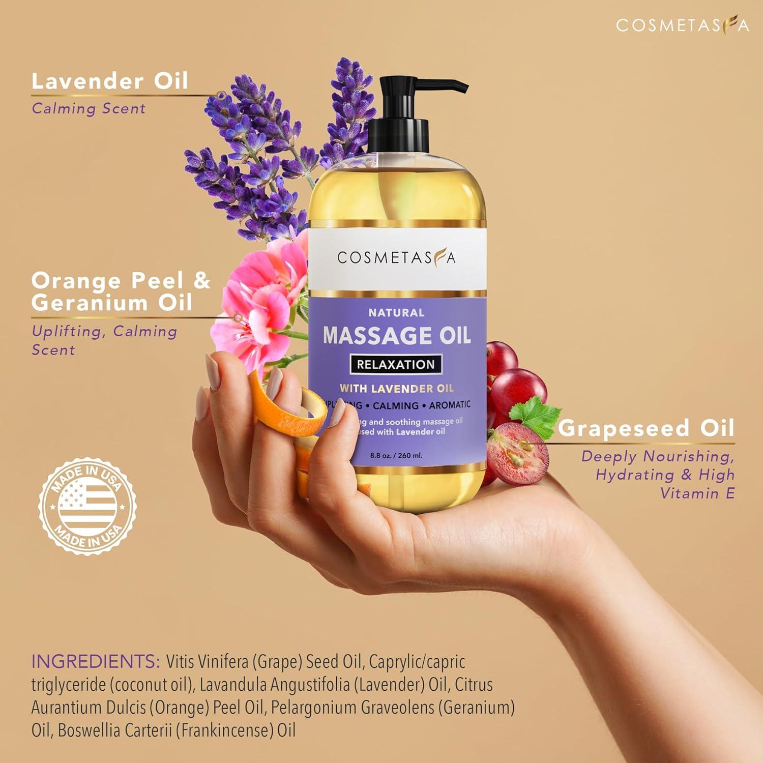 Aceite de Masaje Cosmetasa - Set Relajante de Spa 5 Piezas
