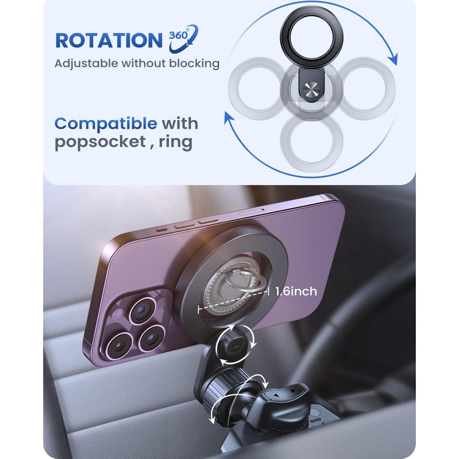 Soporte Magnético para Teléfono OQTIQ CD MagSafe Negro