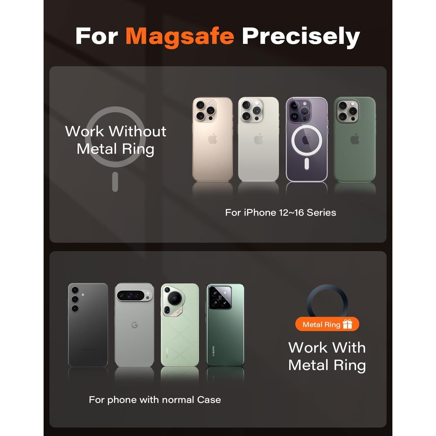 Soporte Magnético para Teléfono OQTIQ CD MagSafe Negro