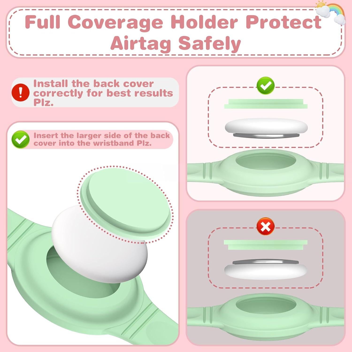 Pulsera de Silicona Impermeable Ekoonpft para AirTag Niños