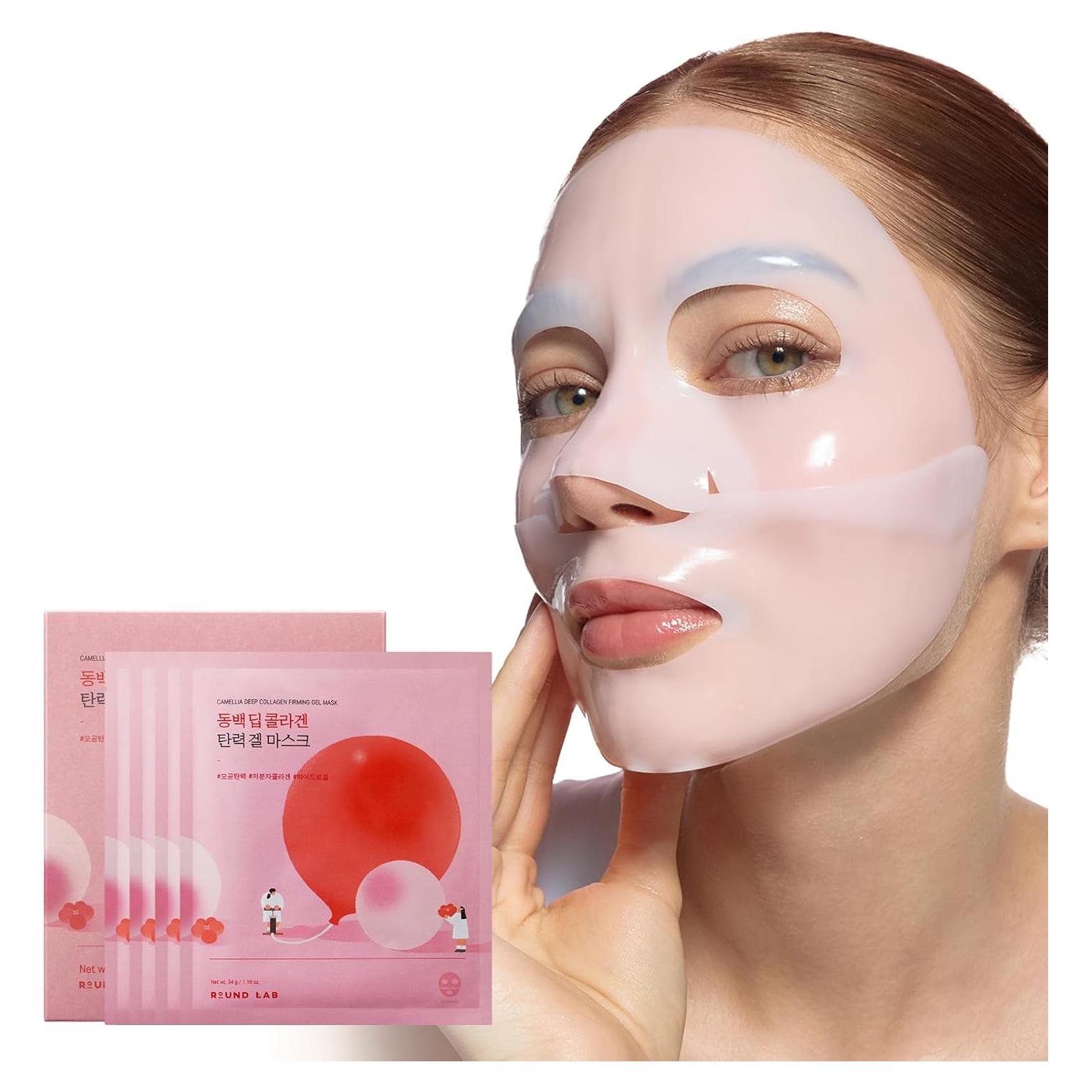 Mascarilla Hidrogel ROUND LAB Colágeno Camelia 4 Piezas