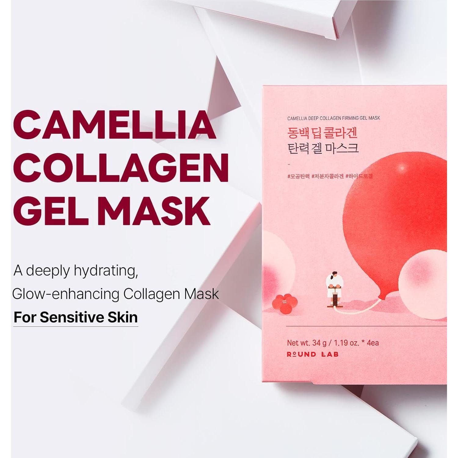 Mascarilla Hidrogel ROUND LAB Colágeno Camelia 4 Piezas