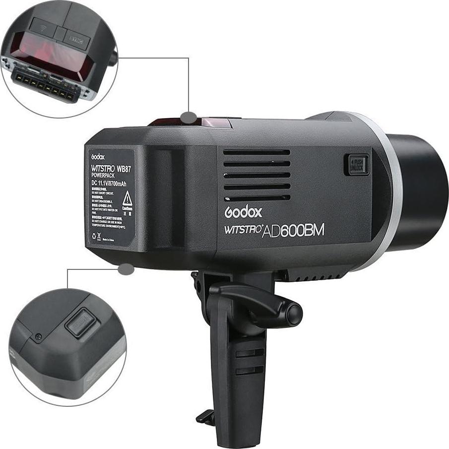 Godox AD600BM Bowens Mount 600Ws HSS GN87 Outdoor Flash Strobe Light with XPro-C Wireless Flash Trigger, 8700mAh Battery Pack to Provide 500 Full Power Flashes Compatible with Canon