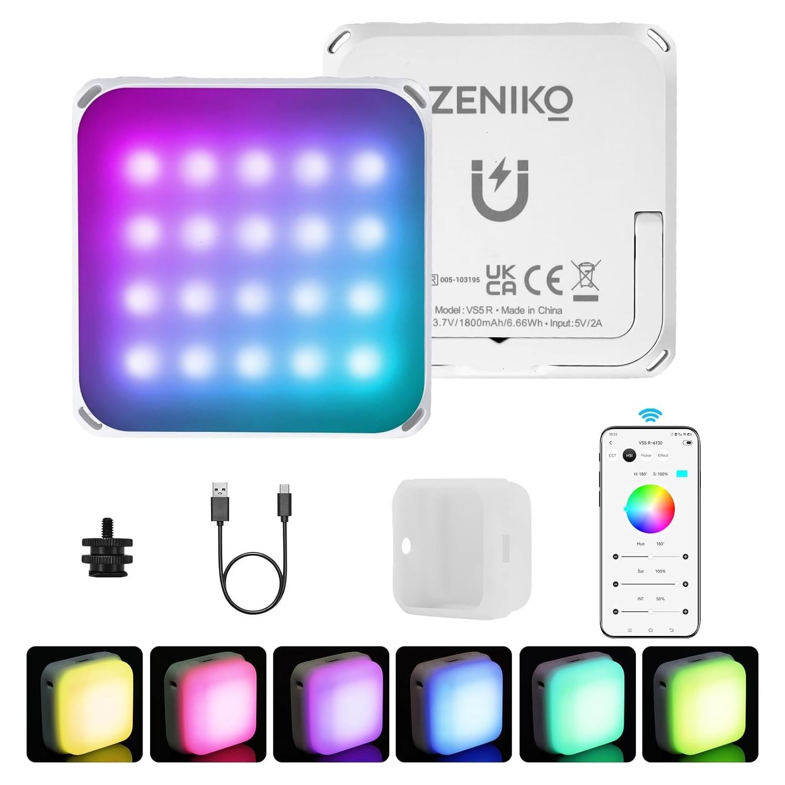 Panel de Luz LED RGB ZENIKO VS5 R 36000 Colores 2500K-8500K
