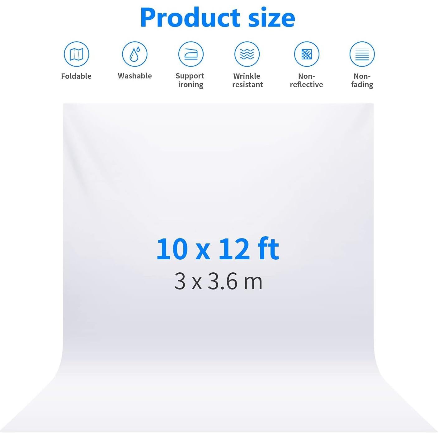 Fondo de Estudio Fotográfico NEEWER 3x3.6m Colapsable Blanco