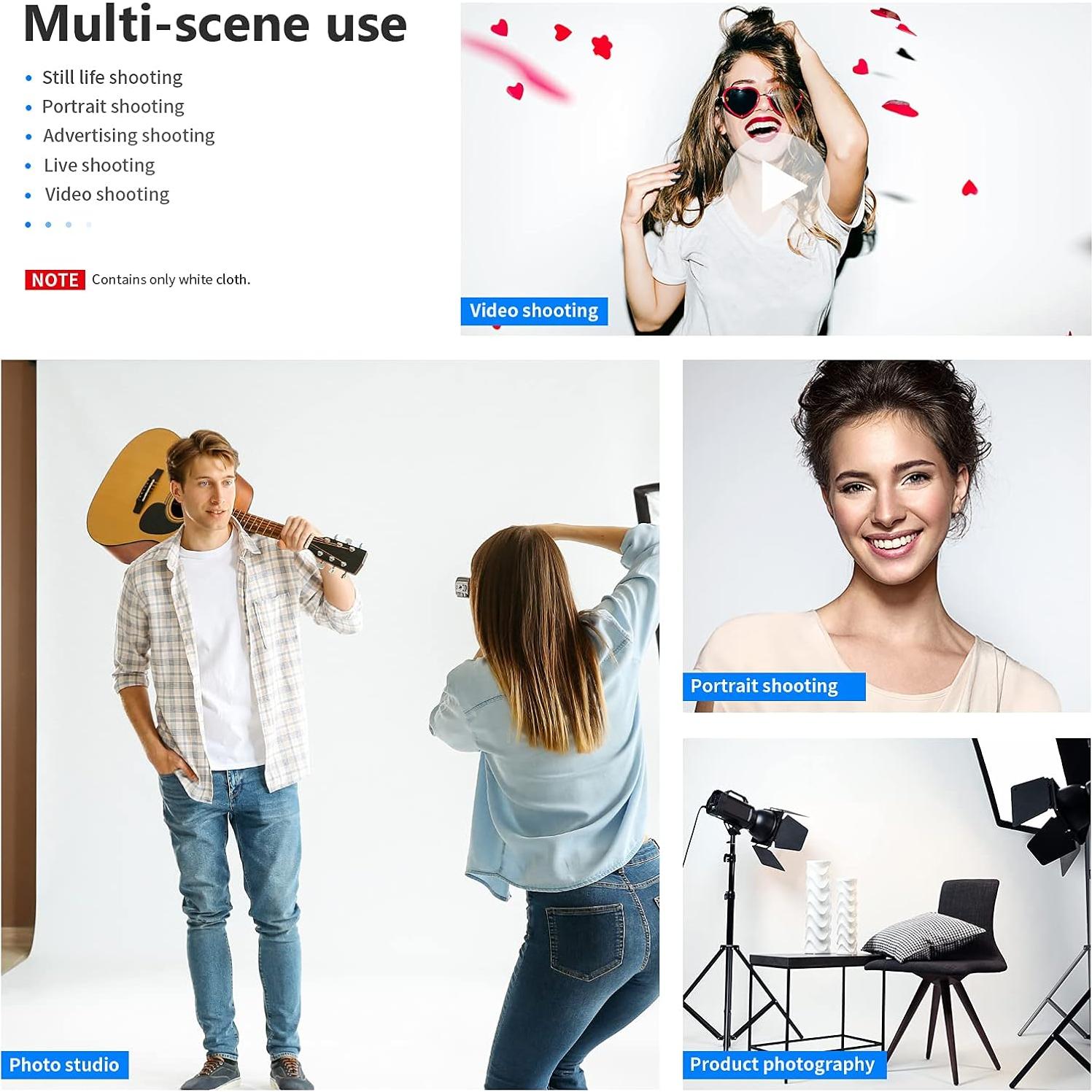 Fondo de Estudio Fotográfico NEEWER 3x3.6m Colapsable Blanco