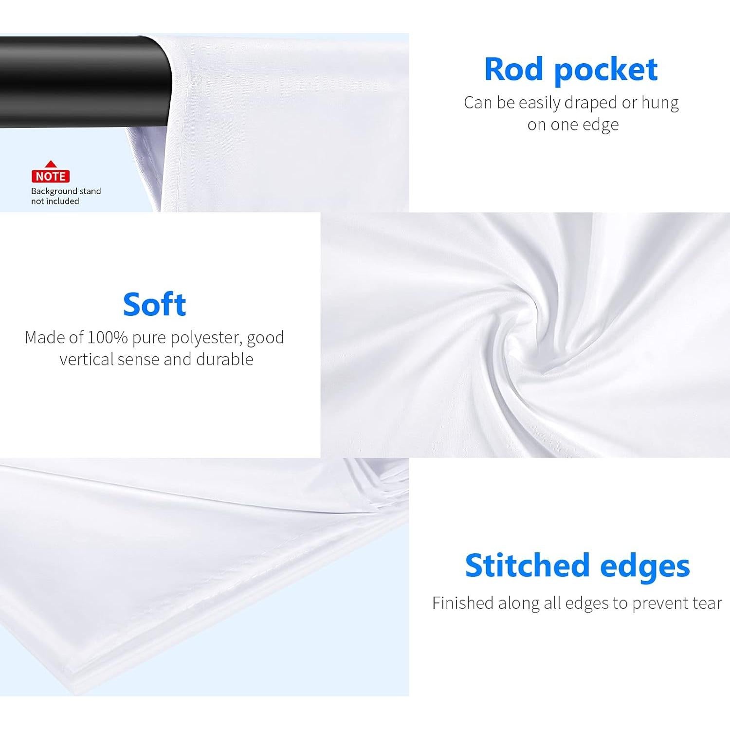 Fondo de Estudio Fotográfico NEEWER 3x3.6m Colapsable Blanco