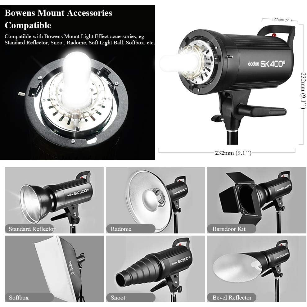 Flash Estroboscópico Godox SK400II 400W GN65 5600K para Estudio