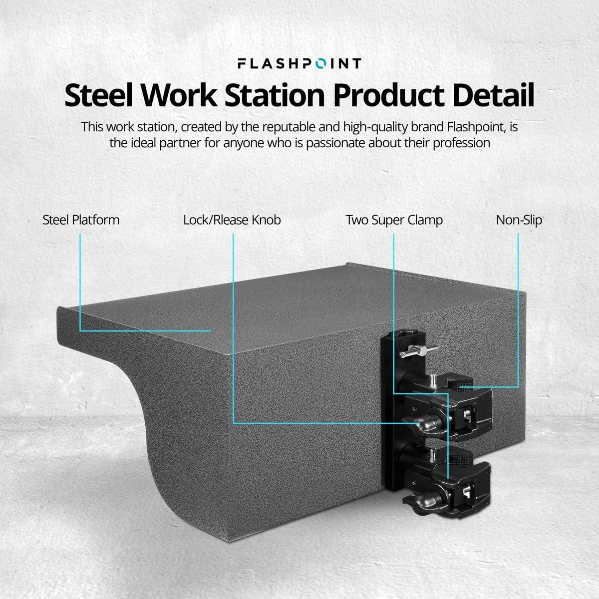 Estación de Trabajo de Acero Flashpoint LS-WS - Altura Ajustable, Rodante