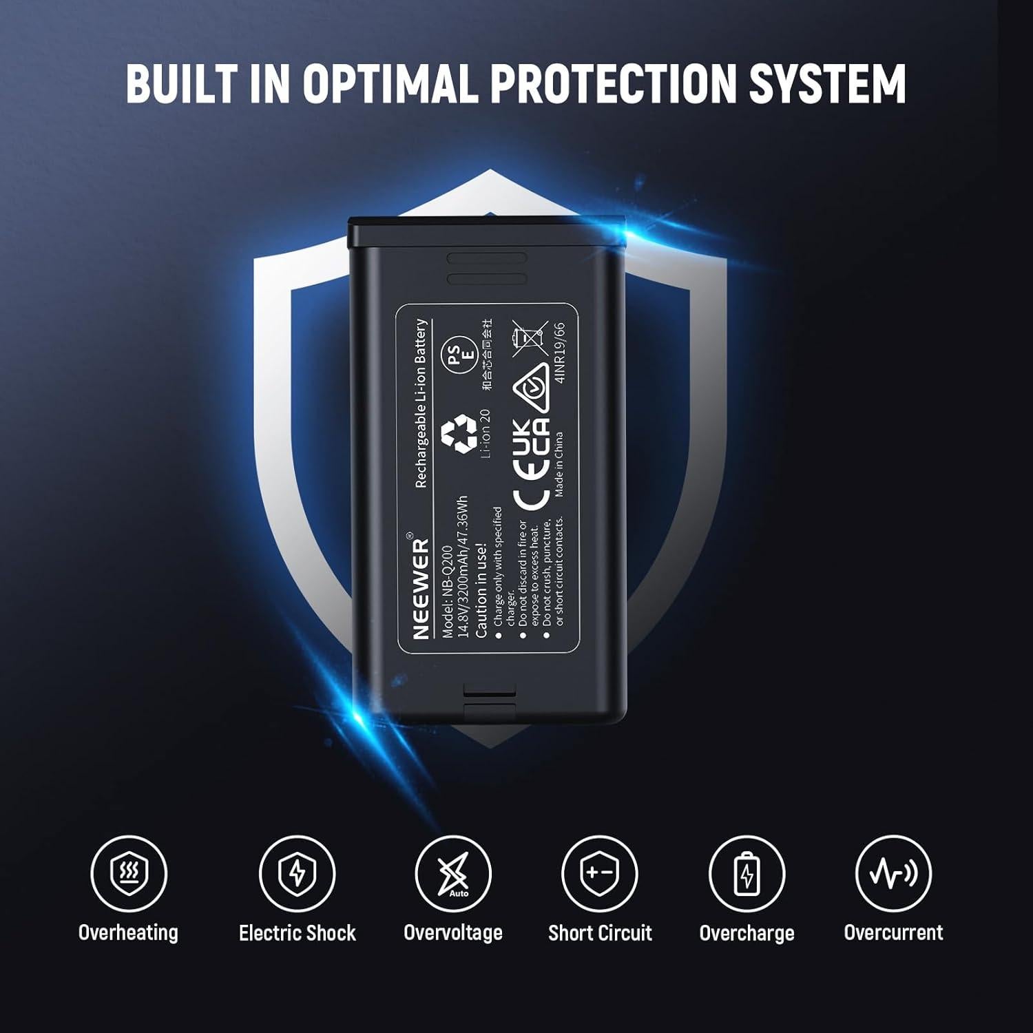 Flash Estudio NEEWER Q200 200Ws 2.4G TTL con Batería 3200mAh