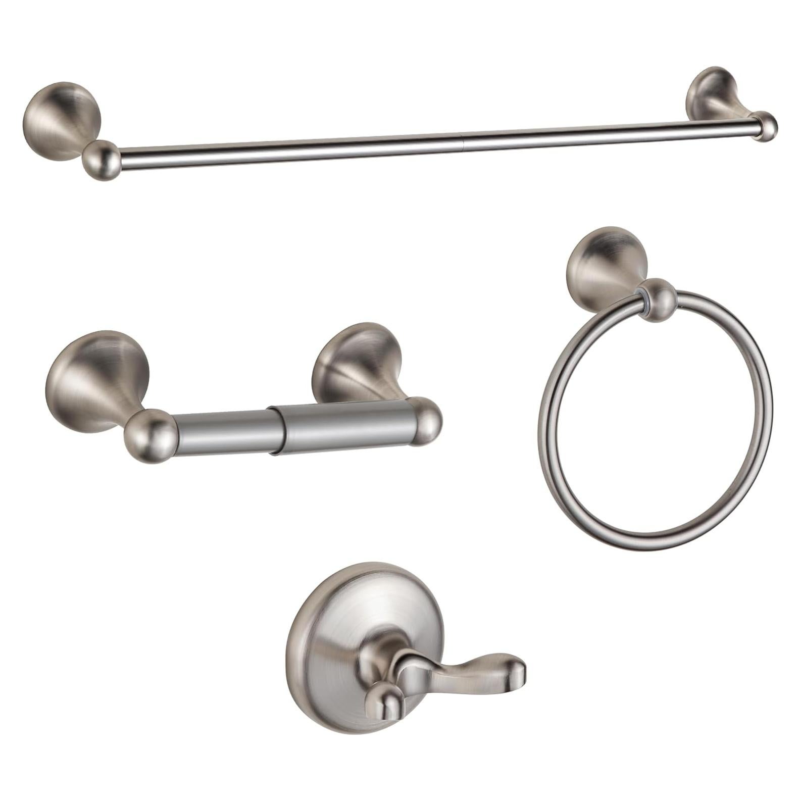 Juego de Accesorios de Baño BGL, 4 Piezas Niquel Cepillado