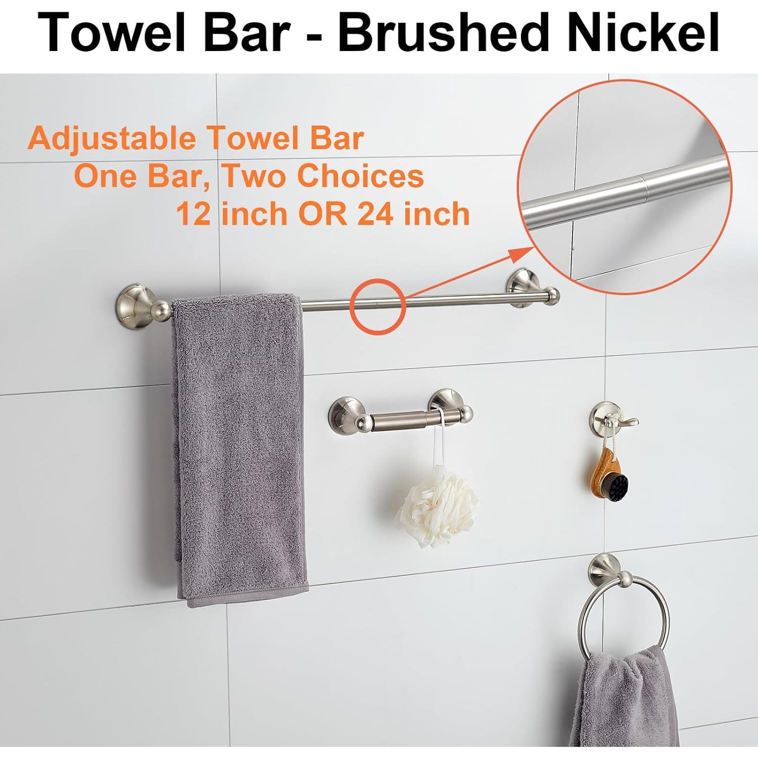 Juego de Accesorios de Baño BGL, 4 Piezas Niquel Cepillado