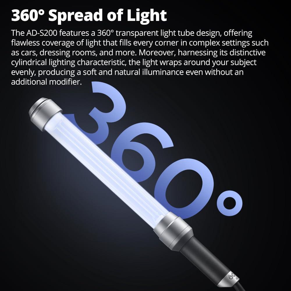 Cabeza de Flash Stick Godox AD-S200 200Ws 5800K-200K