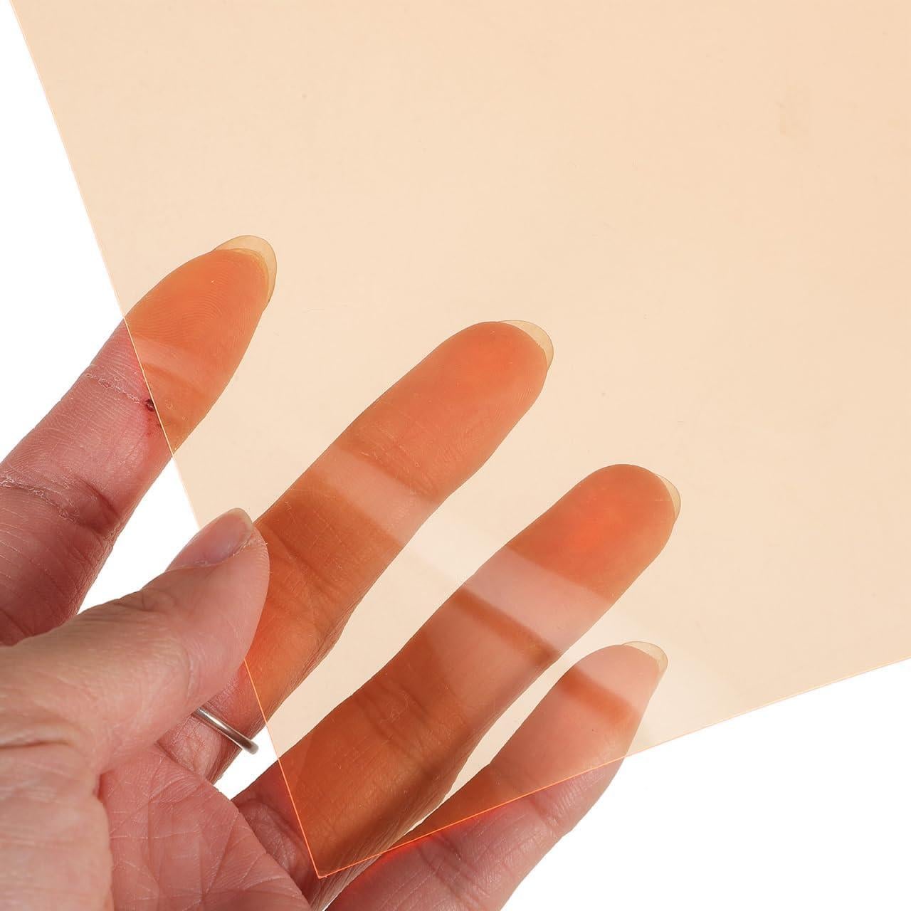 6pcs Orange PVC Light Gel Filters for Photography Film Video Education Lighting Effects Stage - Dyslexia Aid Color Correction 11.69 X 8.26 Inches