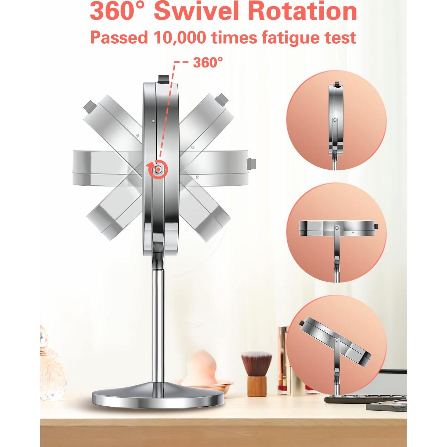 Espejo de Maquillaje Iluminado Benbilry 18 LEDs 10 cm 1X/10X