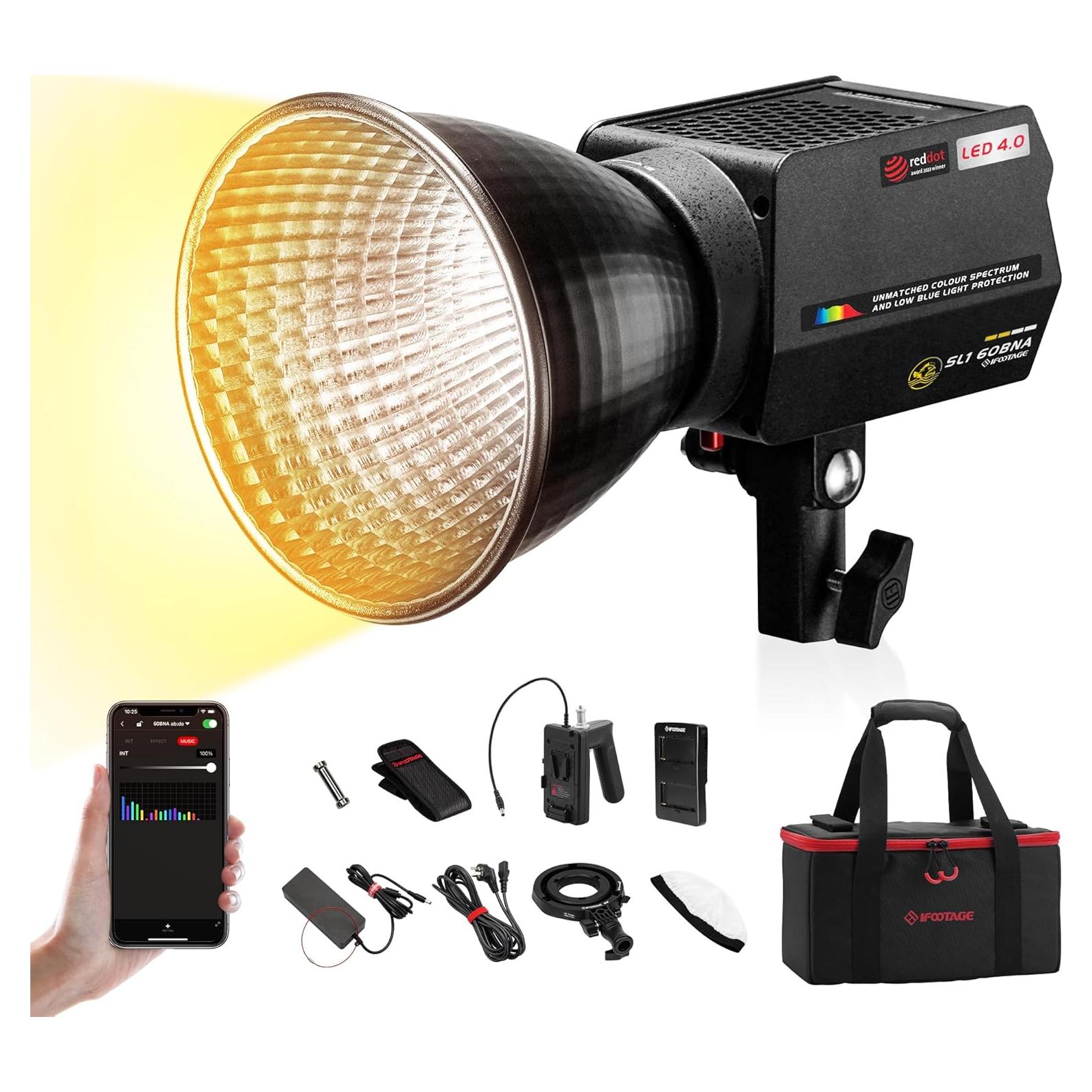 Luz de Video LED Bi-Color IFOOTAGE SL1 60BNA 2700K-6500K