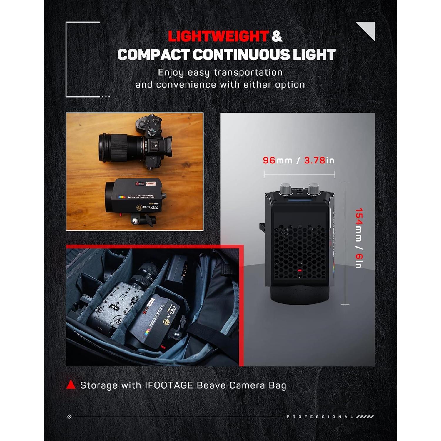 Luz de Video LED Bi-Color IFOOTAGE SL1 60BNA 2700K-6500K