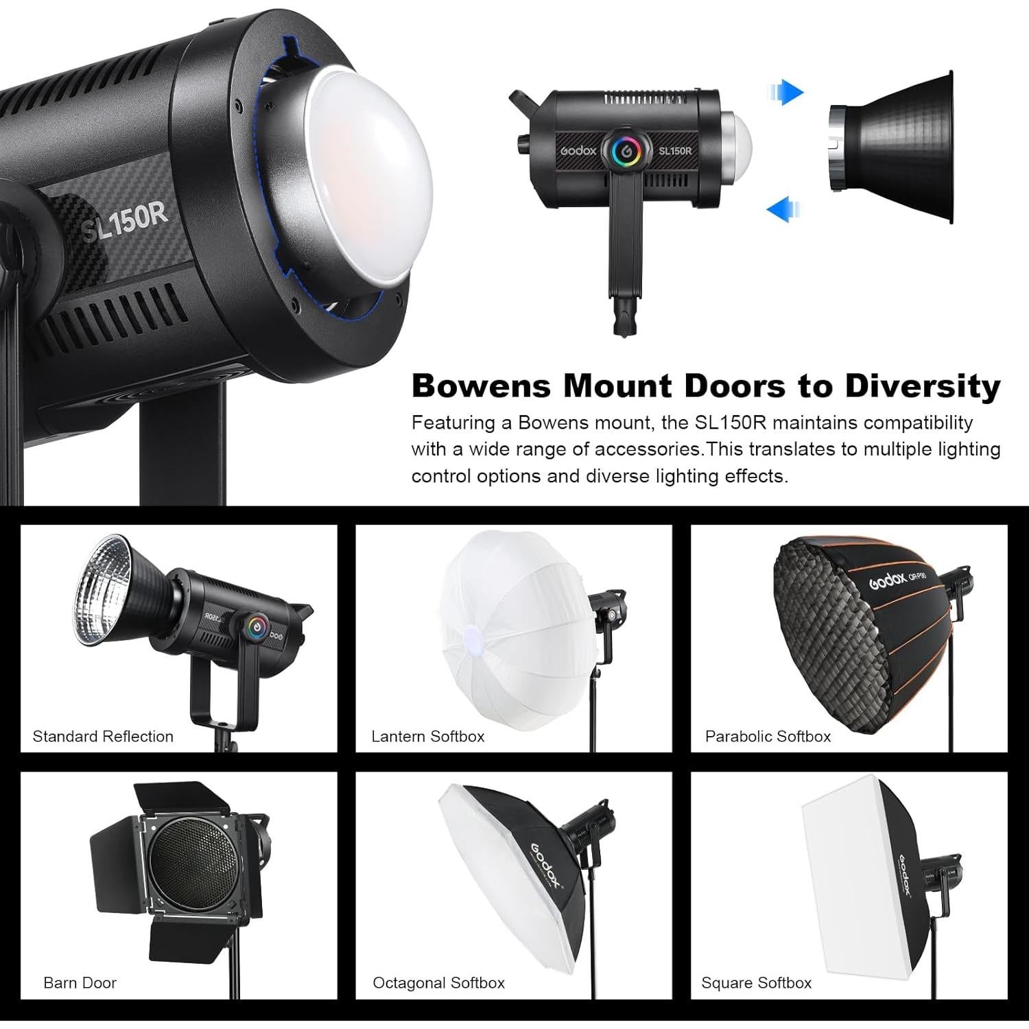 Luz de Video LED RGB Godox SL150R 165W Bowens 5600K