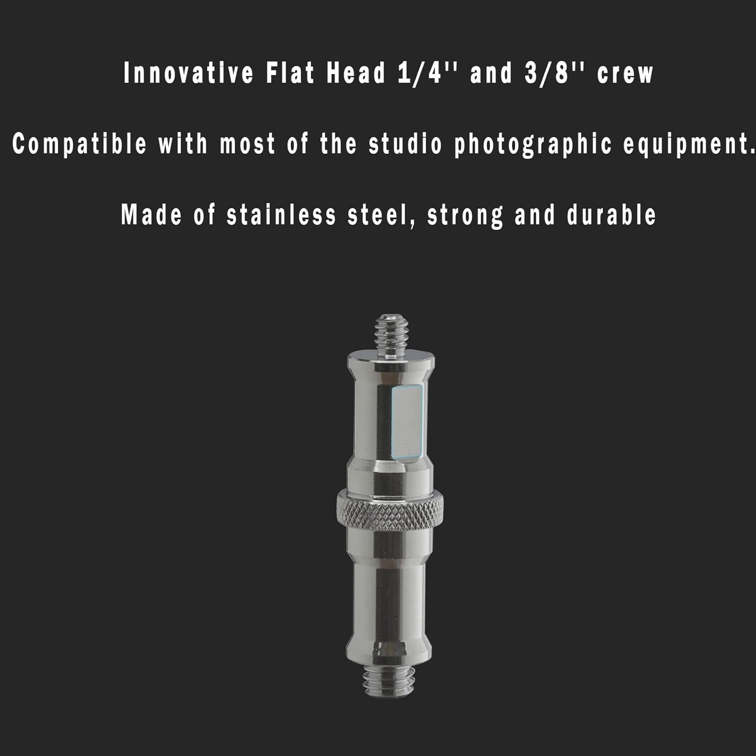 Adaptador de Tornillo Macho Metal 1/4 a 3/8 Alluneitter - 2 Piezas