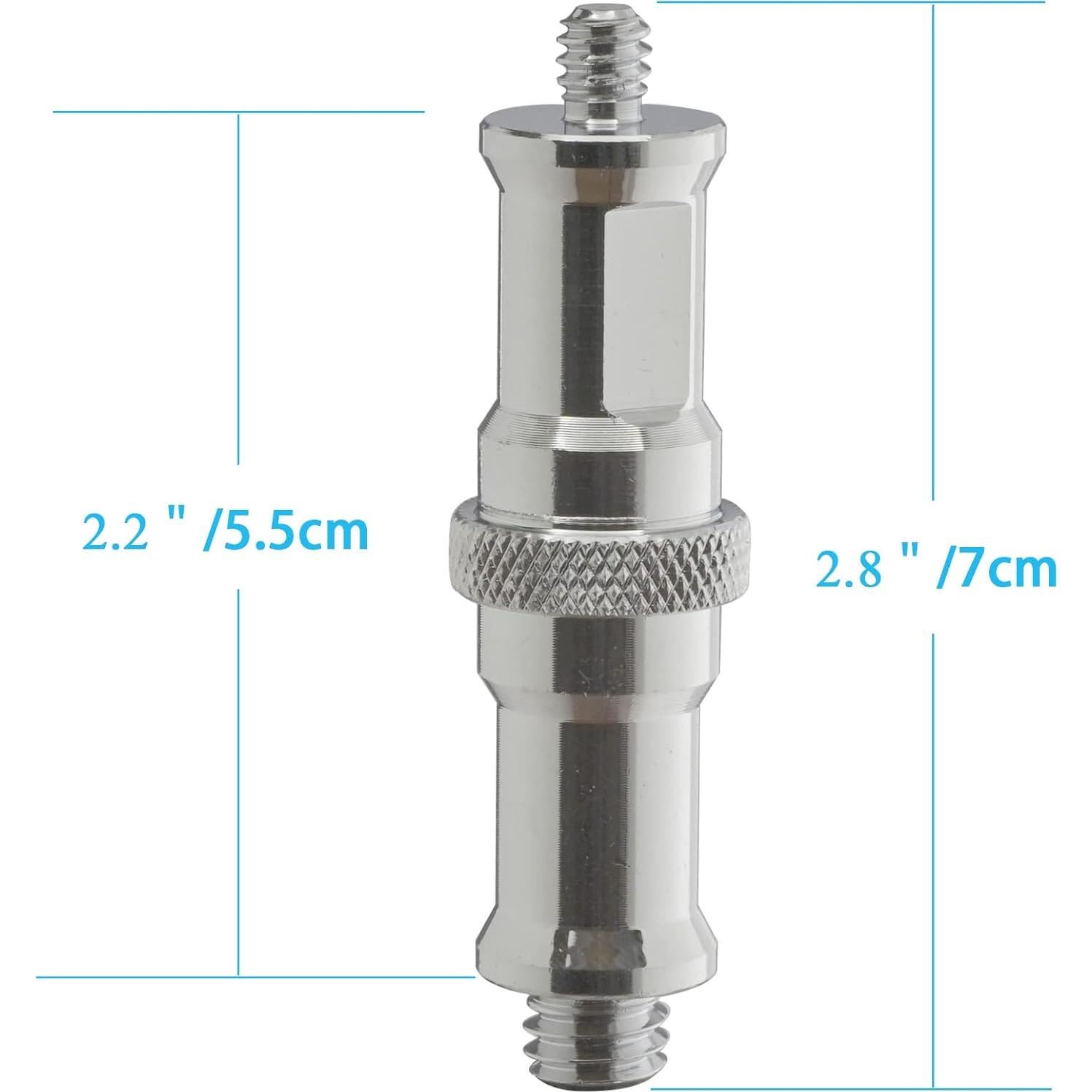 Adaptador de Tornillo Macho Metal 1/4 a 3/8 Alluneitter - 2 Piezas