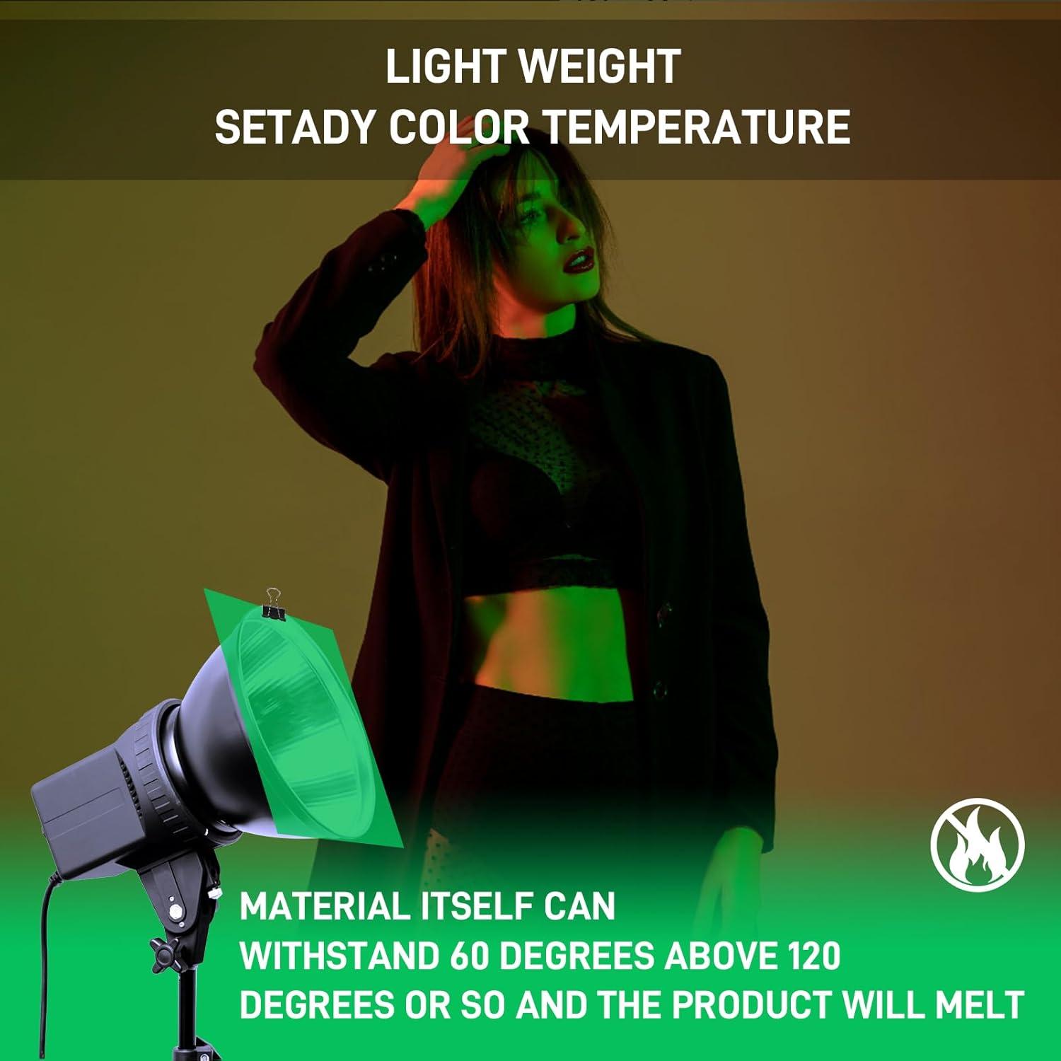 Filtros de Gel de Iluminación Winsang WS-4 20x20cm Verde 8 Pzs