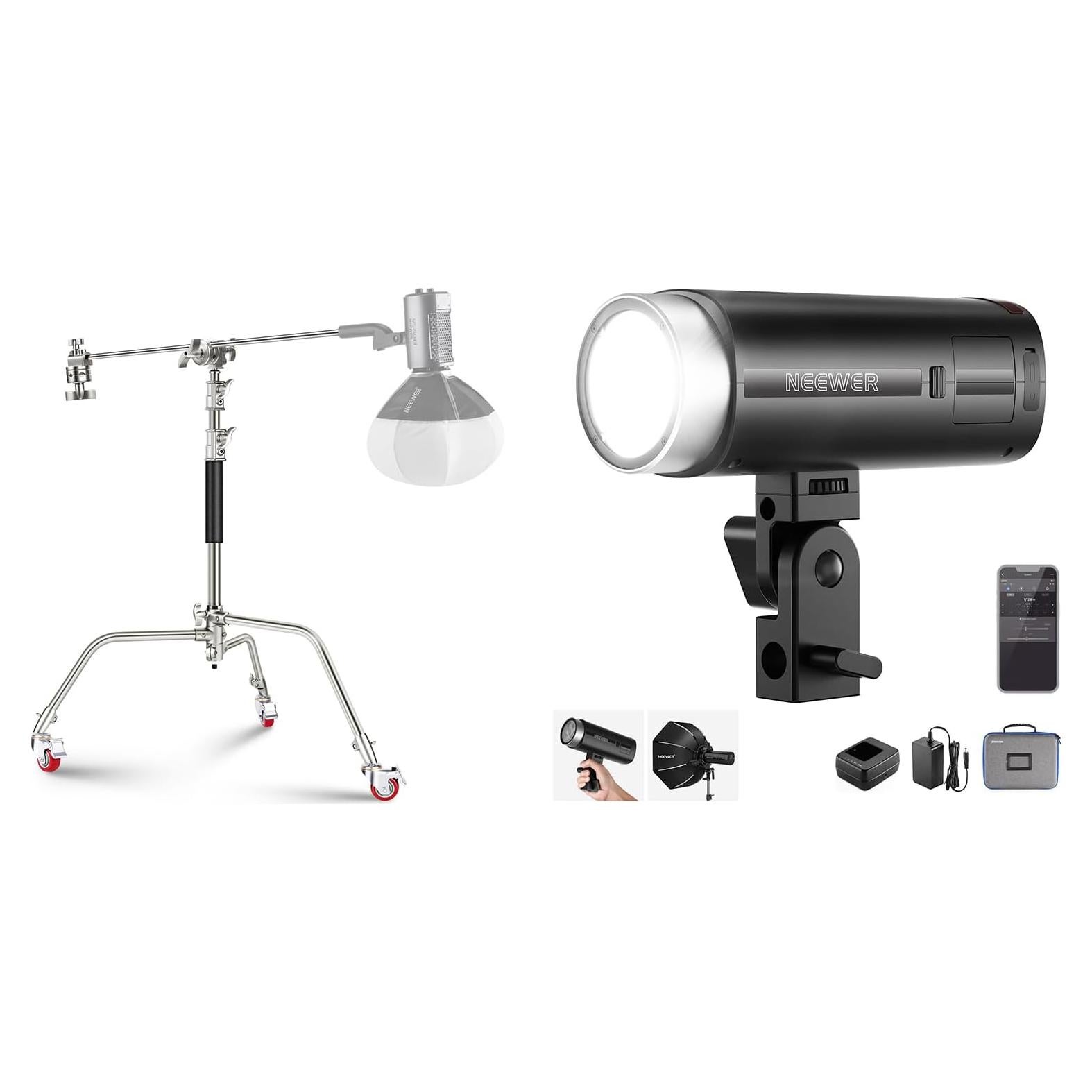 Luz Estroboscópica Neewer Q200 200Ws con Batería 3200mAh