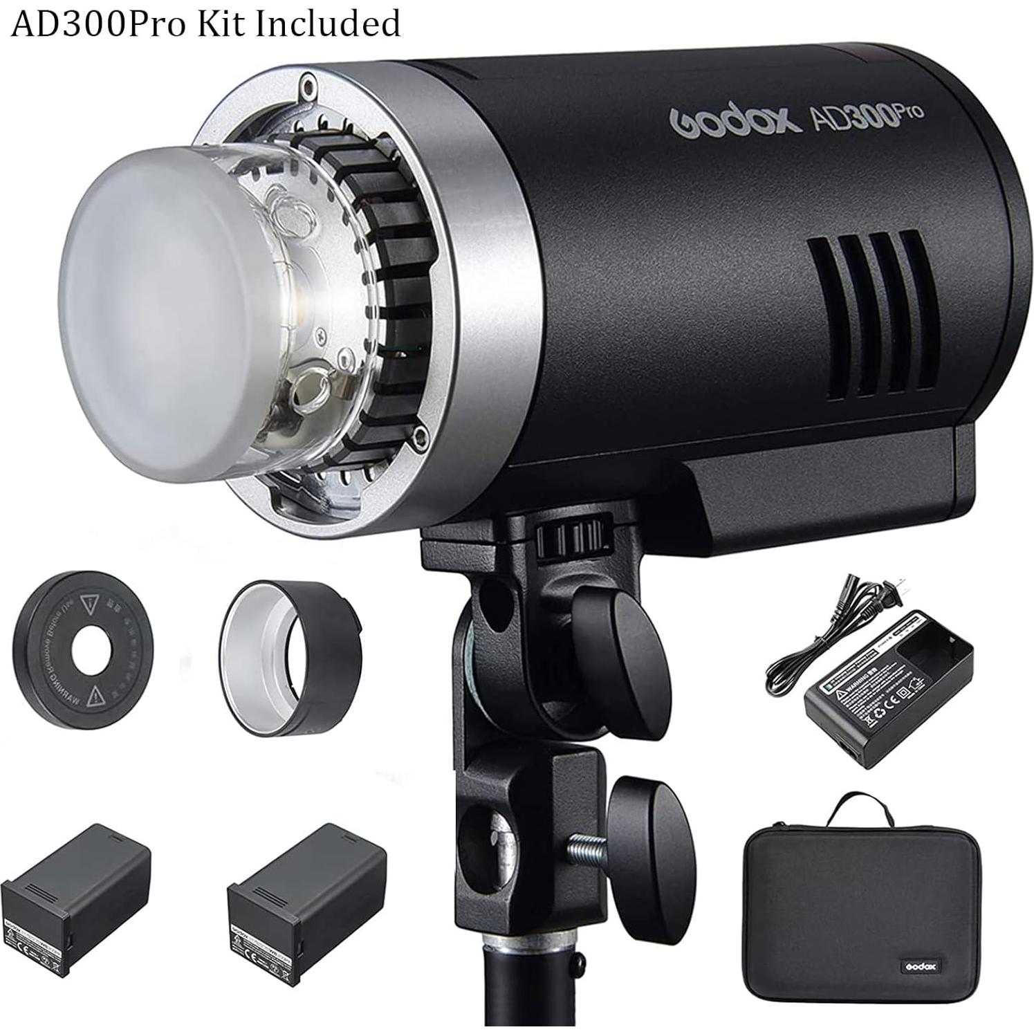 Godox AD300Pro Flash Kit | 300Ws Output, Portable Design, Extra Battery & Softbox Included | Ideal for Photography, Filmmaking | Compatible with Canon, Nikon, Sony - Pro Lighting Solution