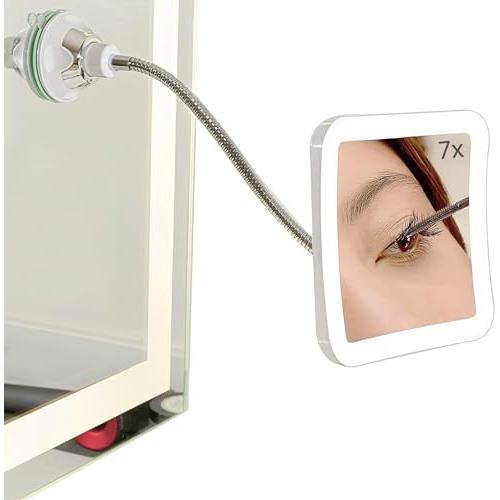 Espejo de Maquillaje SunplusTrade 7X con Luces LED y Cuello Flexible