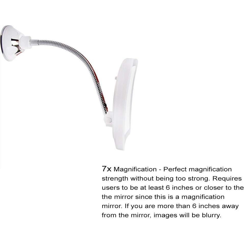 Espejo de Maquillaje SunplusTrade 7X con Luces LED y Cuello Flexible