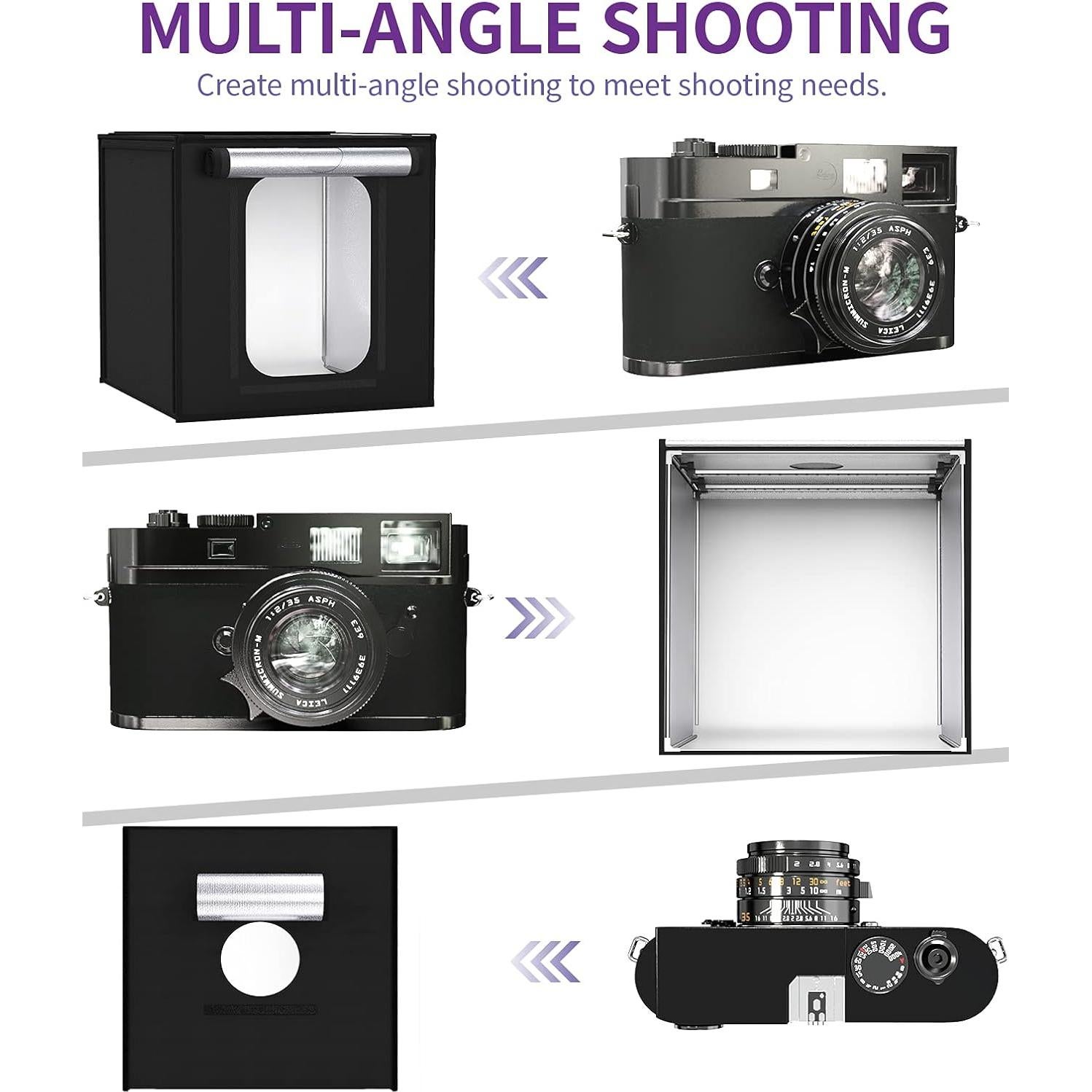 Caja de Luz SAMTIAN 80x80x80 cm con 126 LED y 4 Fondos