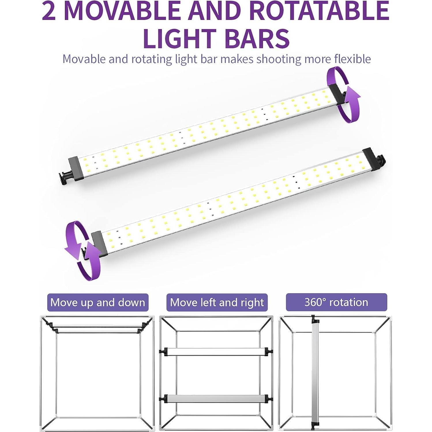 Caja de Luz SAMTIAN 80x80x80 cm con 126 LED y 4 Fondos