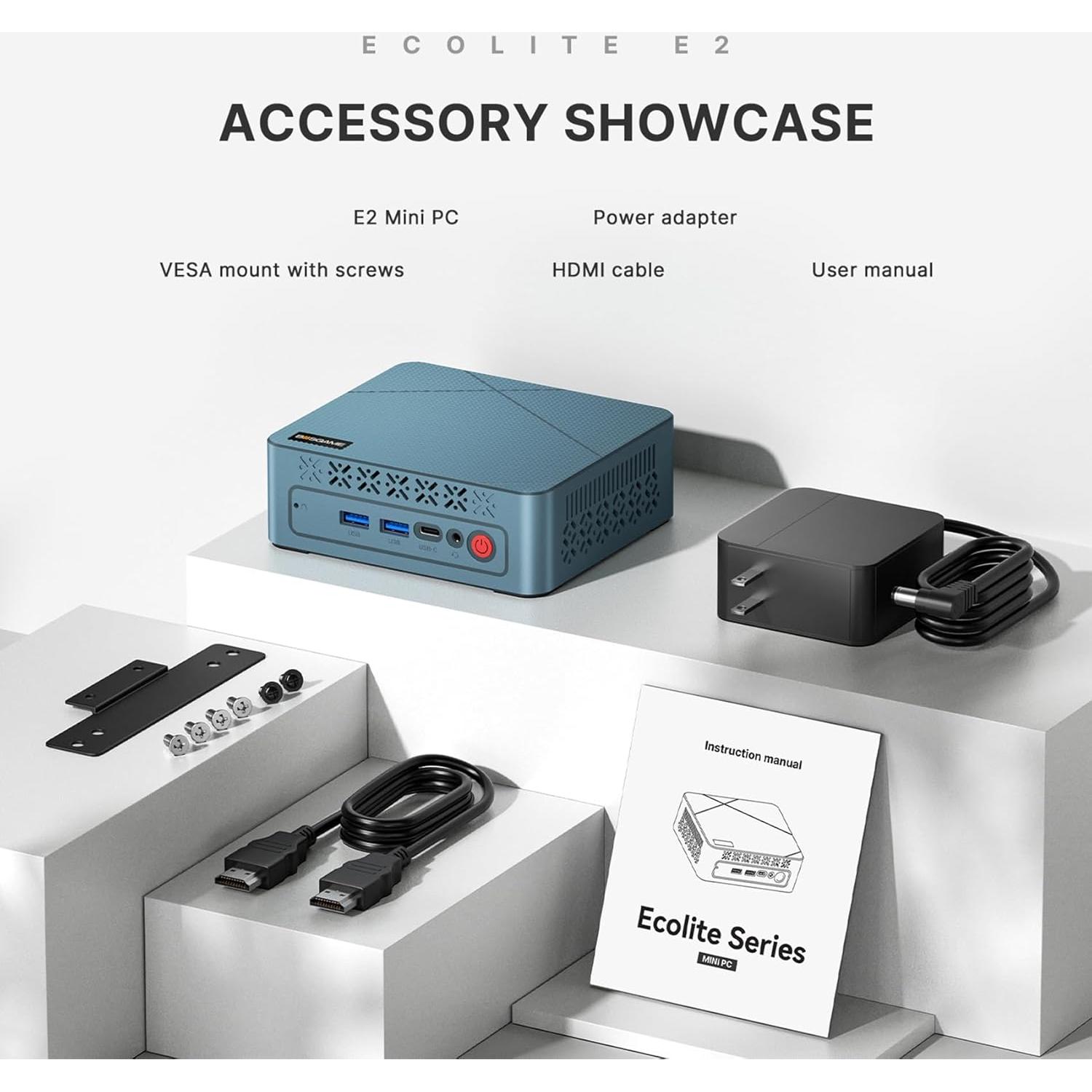 Mini PC BOSGAME E2 Ryzen 5 16GB RAM 512GB SSD 4K HDMI