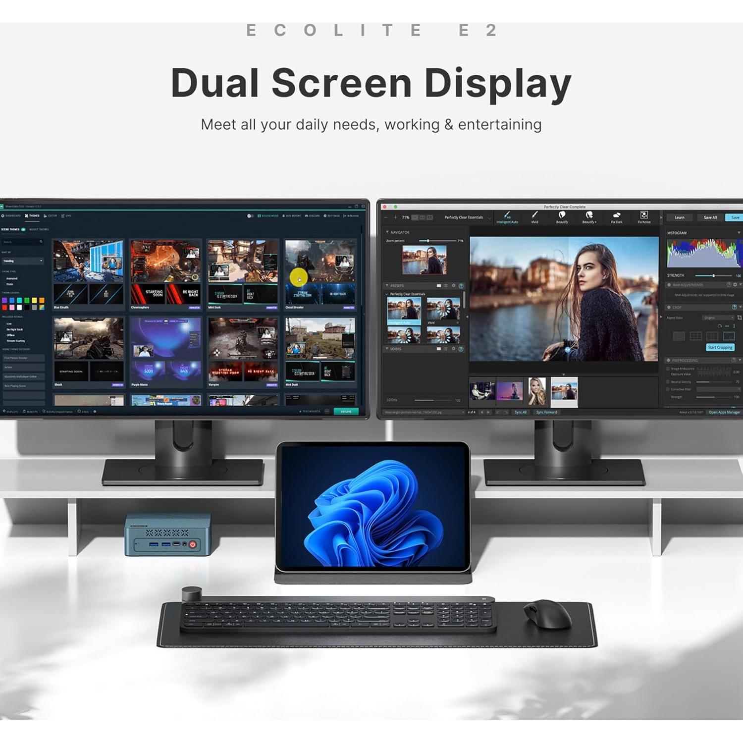 Mini PC BOSGAME E2 Ryzen 5 16GB RAM 512GB SSD 4K HDMI