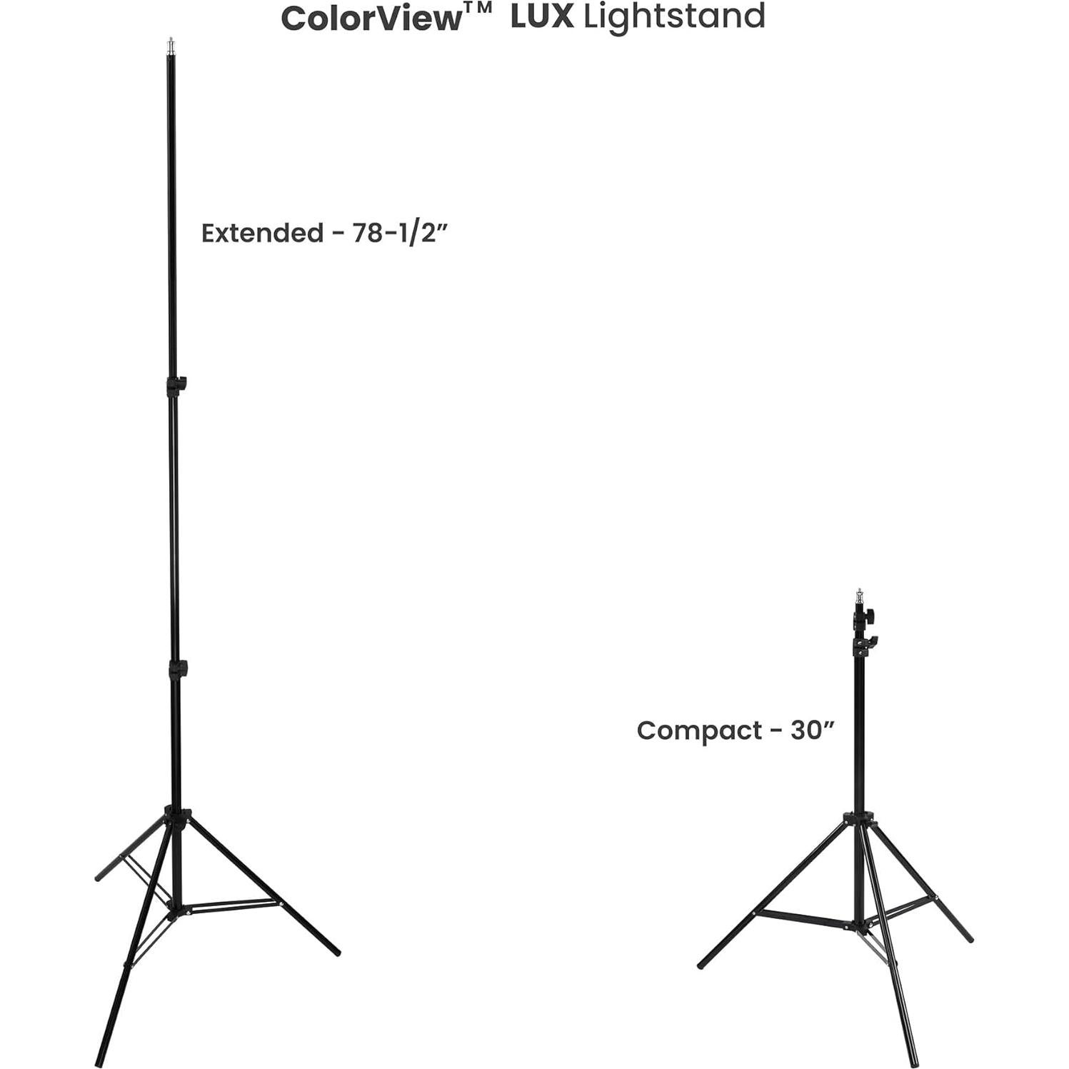 Acurit Colorview Lux Artist Studio Light 3 Pack - Adjustable Photography Lighting Kit 3 Color Temps, 4 Metal Barn Doors, 4160 Lumens LED - Remote Control, AC Power Supply, 6ft 6" Light Stands Included
