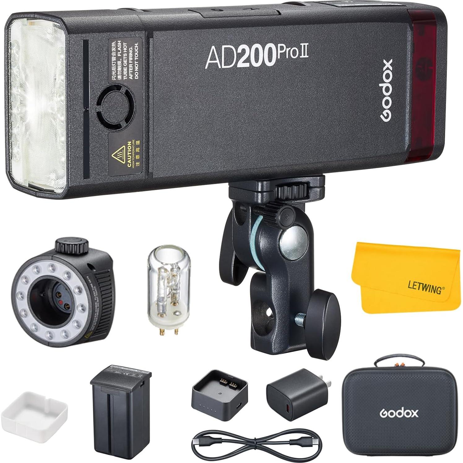 Flash Estroboscópico Godox AD200 Pro II 200W TTL Inalámbrico