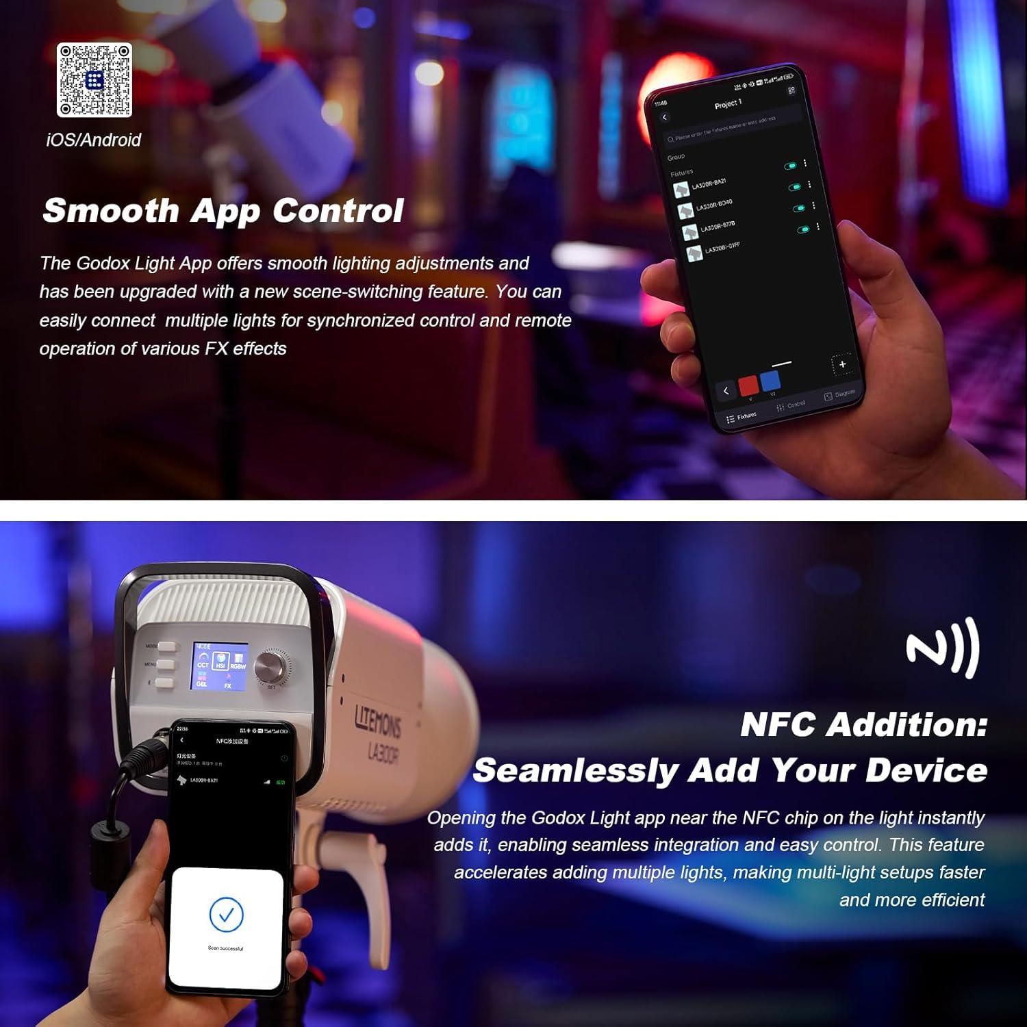 Godox LA150R Luz de Video RGB 165W con Efectos FX y Control APP